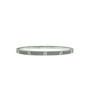 Cartier Love Bracelet Pave Diamond 18K white Gold Small Size 17